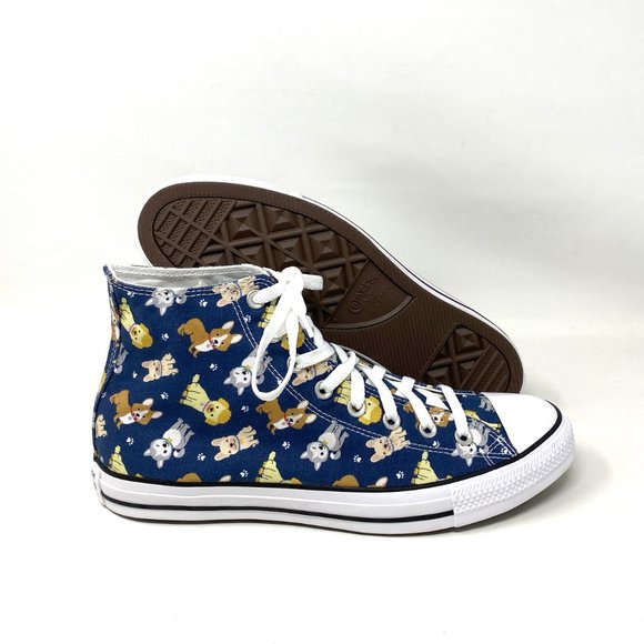 💖MEGA SALE💖Converse CTAS HI Puppy Party White Dark Blue Shoe Women A02379C - Picture 2 of 9
